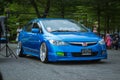 Blue Honda Civic FD sedan on car modification show