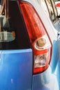 Blue honda jazz Royalty Free Stock Photo