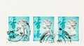 1992 Blue Hong Kong Stamp with Queen Elizabeth II Royalty Free Stock Photo