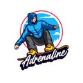 Blue Hoodie Boy Snowboard Seasonal Extreme Sports