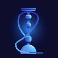 Blue hookah icon, cartoon style