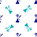 Blue Hookah icon isolated seamless pattern on white background. Vector Royalty Free Stock Photo