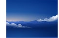 Blue horizon silhouette clouds illustration clip art