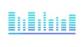 Blue Horizontal Audio Equalizer Waveform, vector design Generative AI Royalty Free Stock Photo