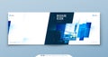 Blue Horizontal Brochure Cover Template Layout Design. Corporate Business Horizontal Brochure, Annual Report, Catalog Royalty Free Stock Photo