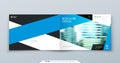 Blue Horizontal Brochure Cover Template Layout Design. Corporate Business Horizontal Brochure, Annual Report, Catalog Royalty Free Stock Photo