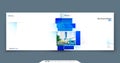 Blue Horizontal Brochure Cover Template Layout Design. Corporate Business Horizontal Brochure, Annual Report, Catalog Royalty Free Stock Photo