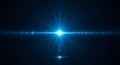 Blue Horizontal Light Flare Effect Royalty Free Stock Photo