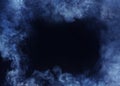 Blue Horizontal Smoke Frame on Black Background Royalty Free Stock Photo