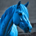 Blue horse portrait of a horse