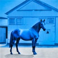 Blue horse portrait of a horse