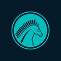 Blue horse-symbol