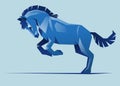 Blue horse, vector