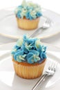 Blue hortensia cupcakes Royalty Free Stock Photo