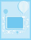 Blue hot air balloon background