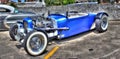 Blue hot rod Royalty Free Stock Photo