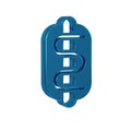 Blue Hotdog sandwich icon isolated on transparent background. Sausage icon. Fast food sign.