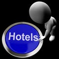 Blue Hotel Button For Travel And Room Royalty Free Stock Photo