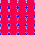 Blue Hotel door lock key icon isolated seamless pattern on red background. Vector Royalty Free Stock Photo