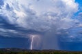 Blue Hour Arizona Lightning Storm Royalty Free Stock Photo