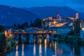 Blue Hour at Bassano del Grappa Royalty Free Stock Photo