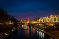 Blue hour Christmas lights in the Country Club Plaza in Kansas City