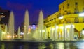 Blue hour cityscape of Ha Knesset Square Tel Aviv Israel Royalty Free Stock Photo