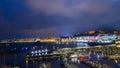 Panorama view of Blanes city in the evening, Costa Brava, Spain Royalty Free Stock Photo