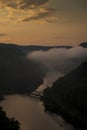 Morning, Foggy View of New River Gorge - West Virginia Royalty Free Stock Photo