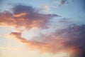 Blue hour - gorgeous sunset sky with pink twinkle clouds. Natural background Royalty Free Stock Photo