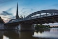 Blue Hour on the Grand River, Cambridge, Ontario Royalty Free Stock Photo