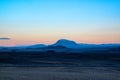 blue hour - Herdubreid volcano in Iceland on a late summer evening