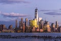 The Blue Hour in Lower Manhattan viewed from Hoboken Royalty Free Stock Photo