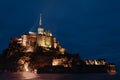 Blue hour at Mont Saint Michel Royalty Free Stock Photo