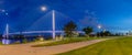 Night scene Bob Kerrey pedestrian bridge Omaha Royalty Free Stock Photo