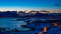 Blue hour over Leknes Royalty Free Stock Photo