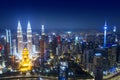 Blue hour petronas twin tower and KL Tower Royalty Free Stock Photo