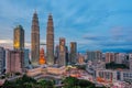 Blue Hour at Petronas Twin Towers Royalty Free Stock Photo