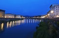 Blue hour photography - night landscape of Florence or Firenze city Italy Royalty Free Stock Photo