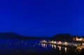 Blue hour at the Portree harbor in the Isle of Skye