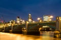 Blue hour at the Southwark Bridge Royalty Free Stock Photo