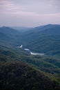 Blue Hour / Sunset View of Fern Lake + Mountains - Cumberland Gap National Historical Park - Kentucky Royalty Free Stock Photo