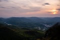 Blue Hour / Sunset View of Middlesboro + Fern Lake + Mountains - Cumberland Gap National Historical Park - Kentucky Royalty Free Stock Photo