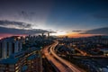 Blue hour view of Kuala Lumpur city. Royalty Free Stock Photo