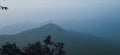 Blue Hour View of Mountains of Western Sahyadri Ghats from Raigad Fort Royalty Free Stock Photo
