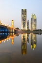 Blue hour view at pullman lakeside Royalty Free Stock Photo