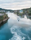 Blue hour in the Willamette River just below the falls