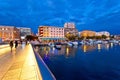 Blue hour Zadar waterfront view Royalty Free Stock Photo