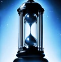 Blue hourglass depiction