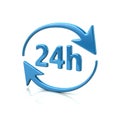 Blue 24 hours icon